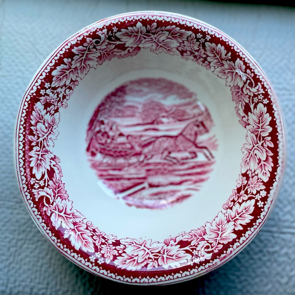 Vintage Homer Laughlin Currier and Ives "The Road To Winter" Serving Bowl